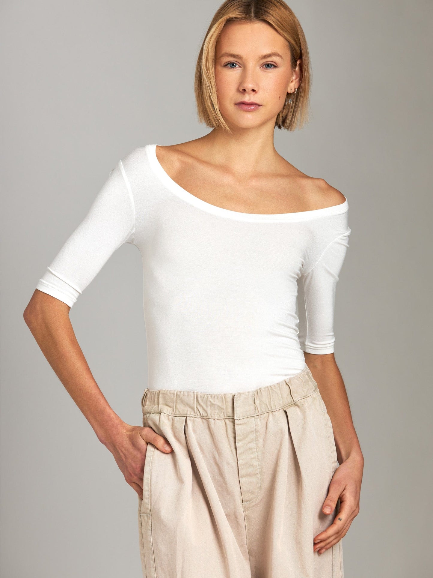 TOPS - Ribbon Luxe - Modal Sherwood Scoop Neck Top - PLENTY