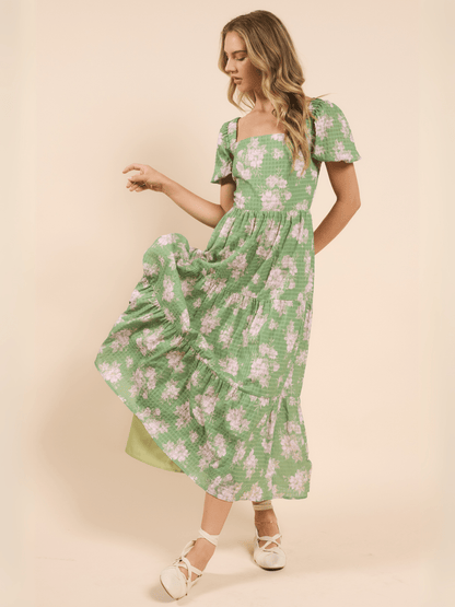 SADIE & SAGE DRESSES Green Multi / XS Rainy Days Tier Maxi Dress