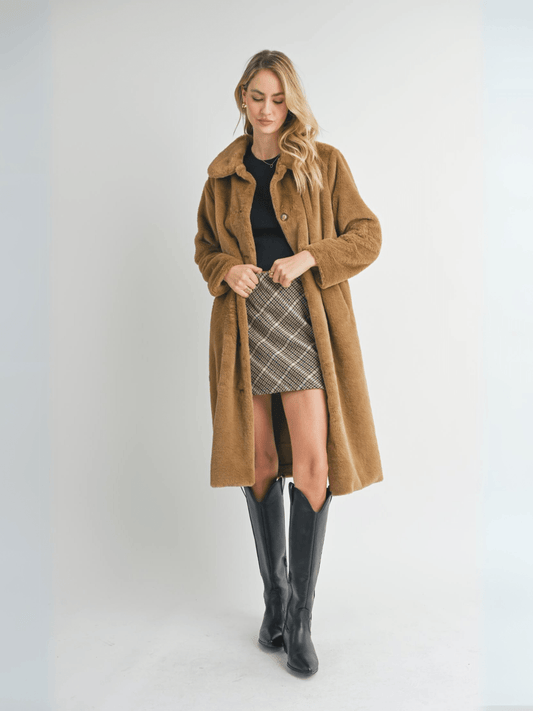 SADIE & SAGE OUTERWEAR Eden Faux Fur Long Coat