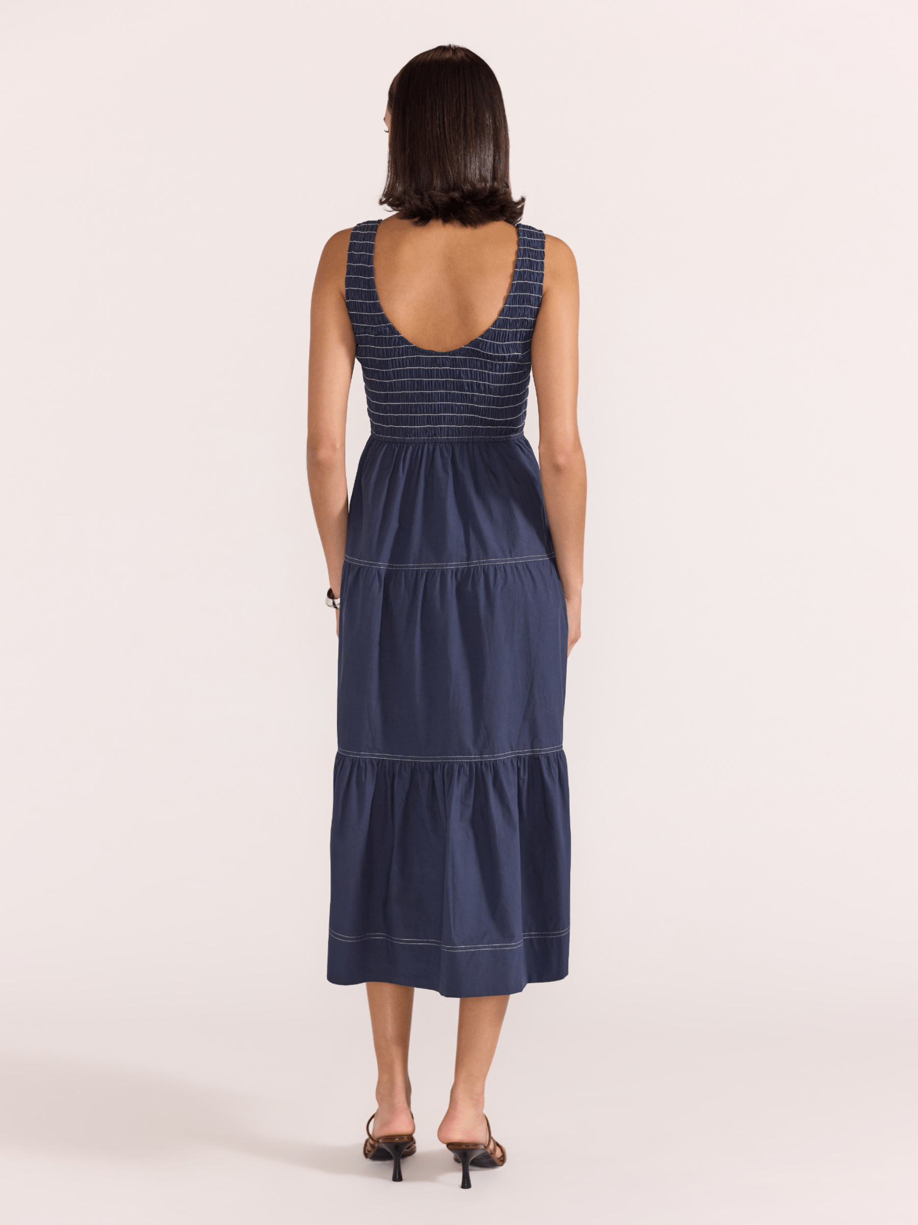 STAPLE THE LABEL DRESSES Asta Shirred Midi Dress