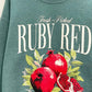 SWEET CLAIRE PULLOVERS SWEET CLAIRE RUBY RED POMEGRANATE SWEATSHIRT