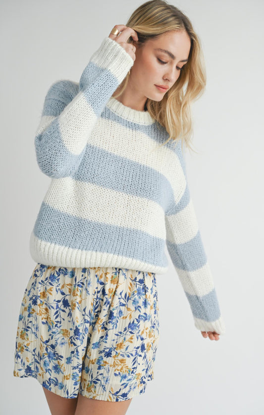 Sweater - SADIE & SAGE - Clara Chunky Stripe Sweater - PLENTY