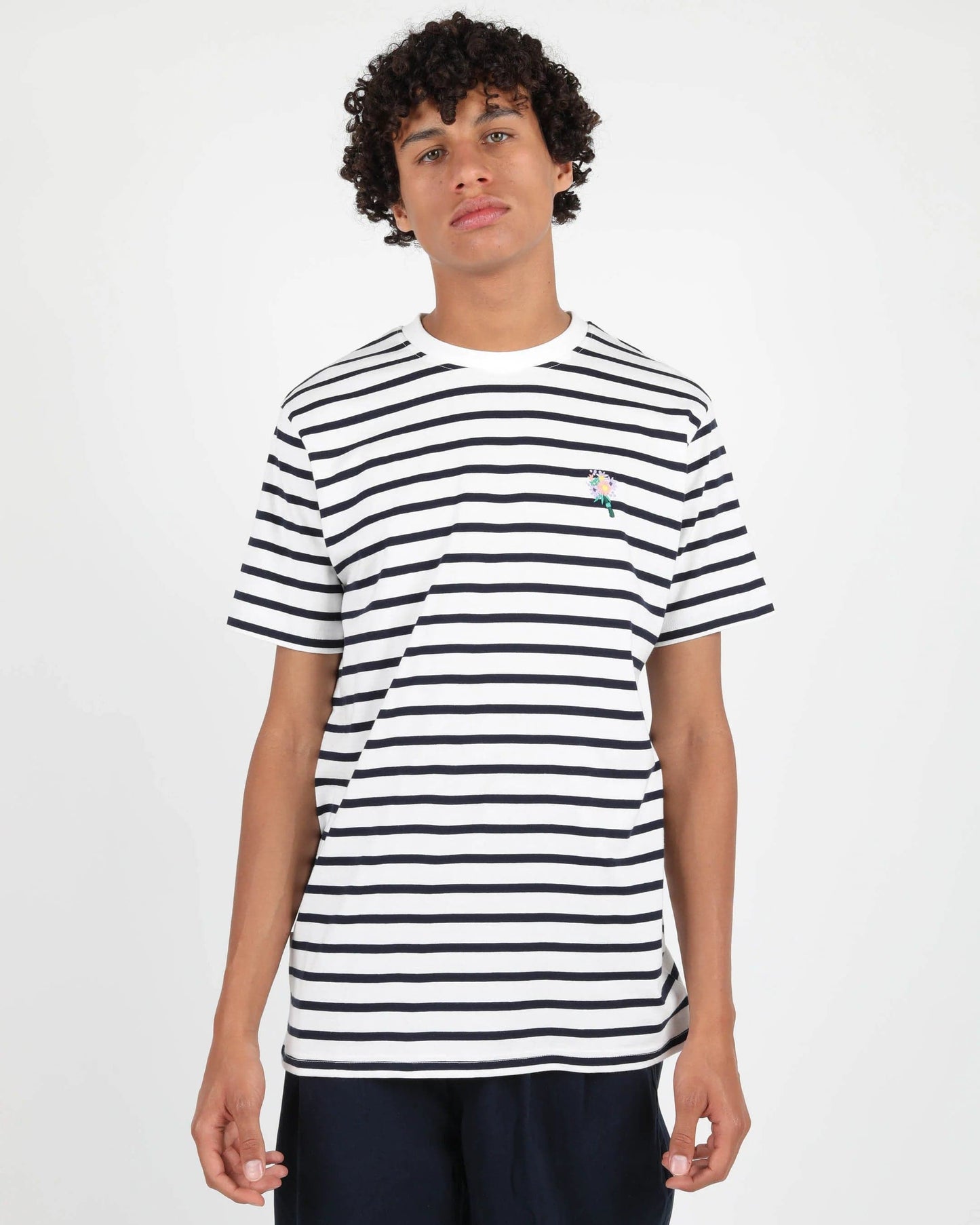 m tops - WEMOTO - Flower Striped Tee - PLENTY