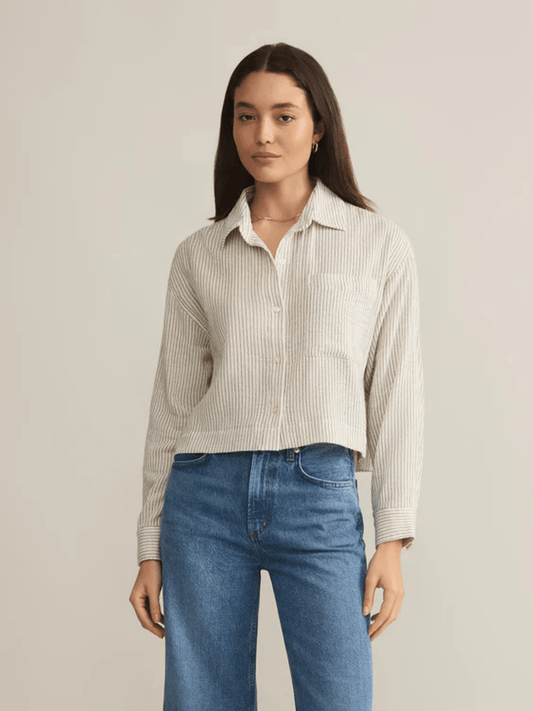 Z SUPPLY TOPS Natural / XS Del Mar Striped Shirt