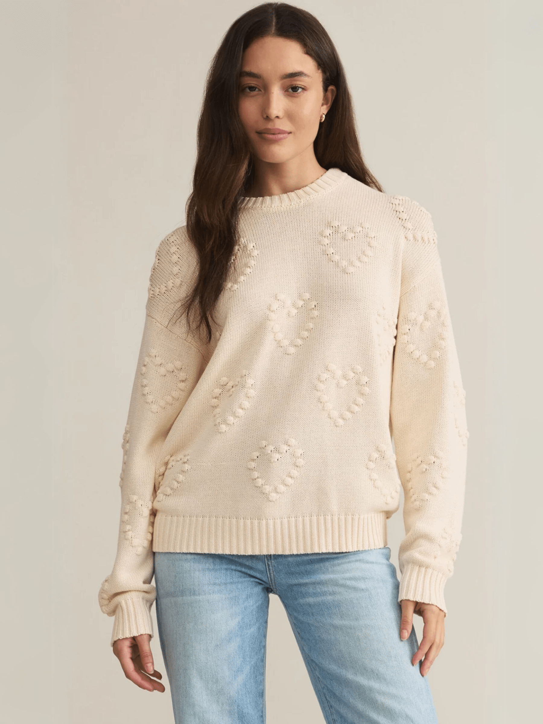 Z SUPPLY TOPS Sandstone / XS Sweet Thing Heart Sweater