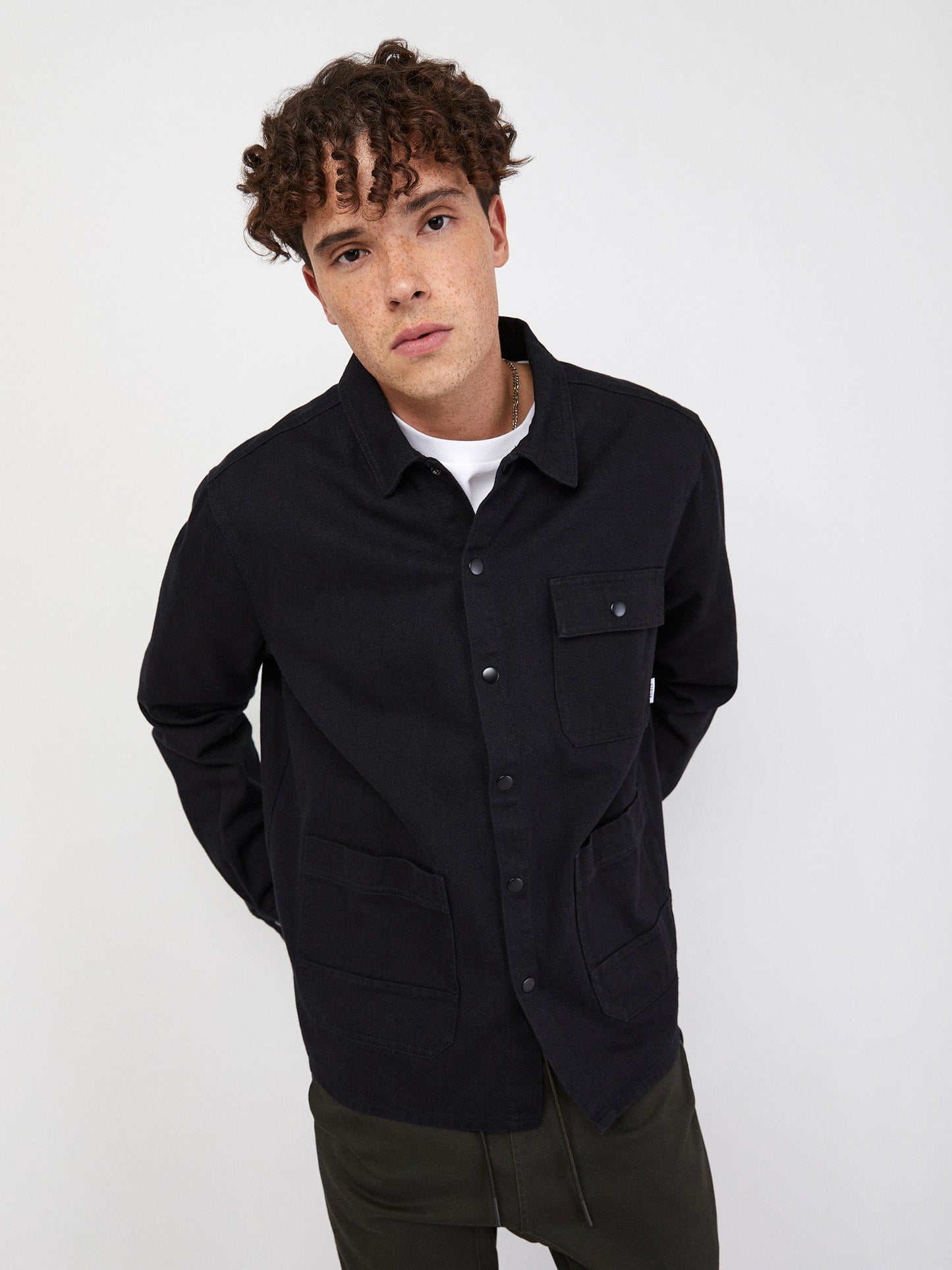 ATRIUM m jackets Black / S Utility Twill Shirt Jacket