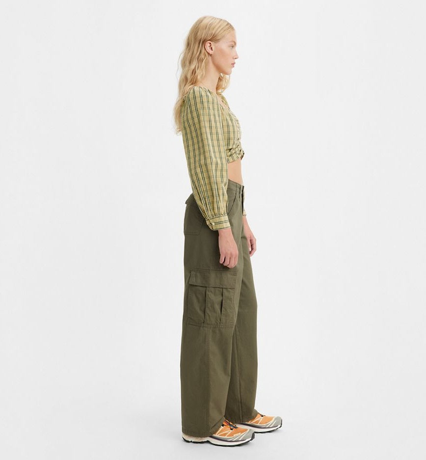 Womens Baggy Cargo Pants Army Green  STREETMODE  COM