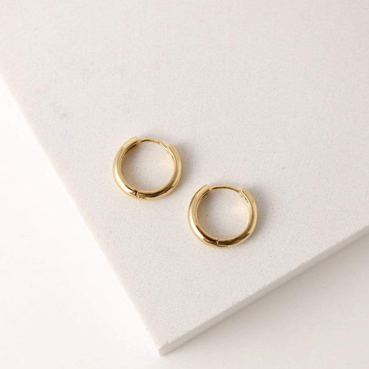 Lover's Tempo Accessories Gold Plated Bea Hoop Earrings 15mm