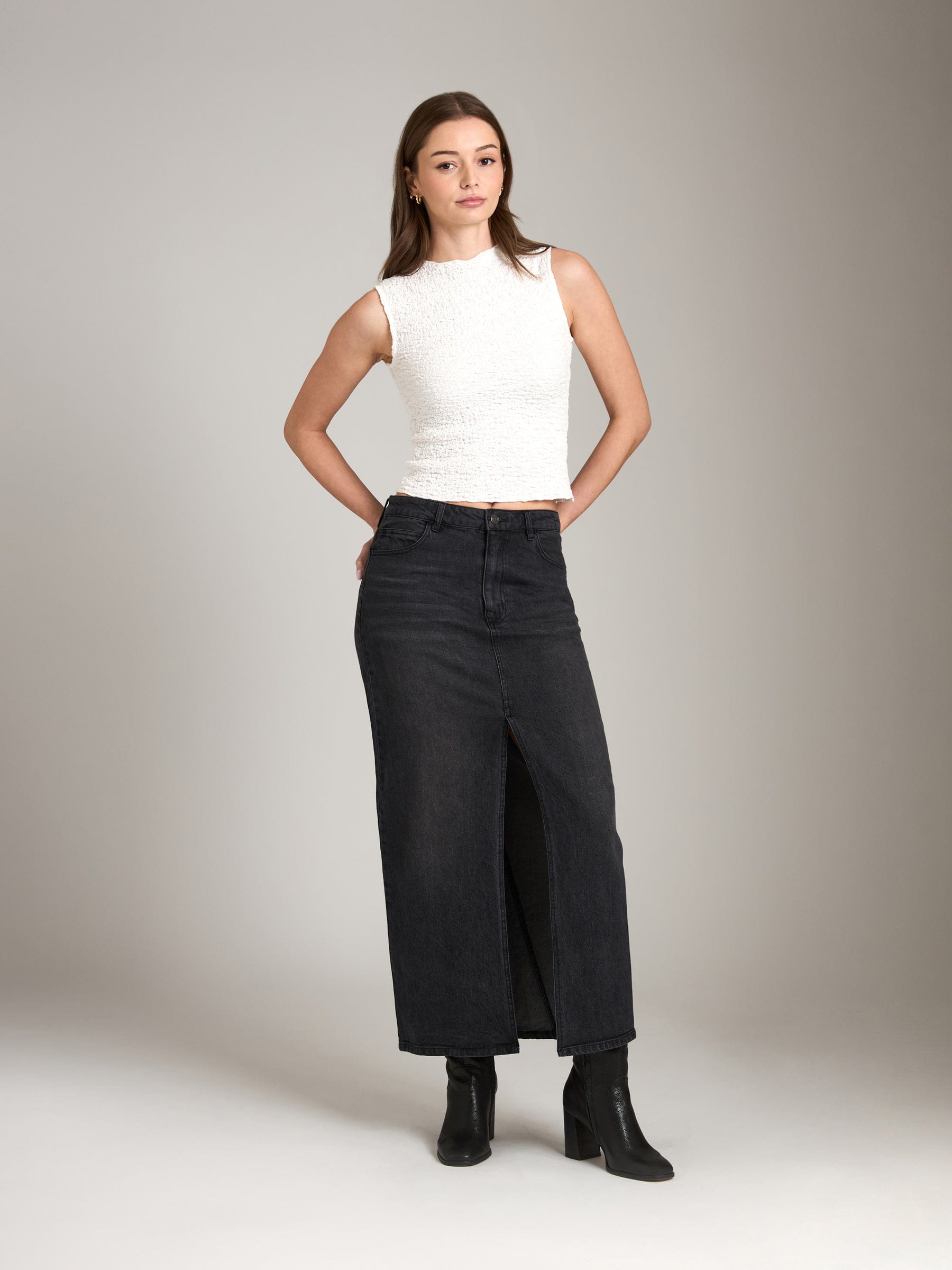 Denim - Tailor Made - Toulouse Denim Maxi Skirt - PLENTY